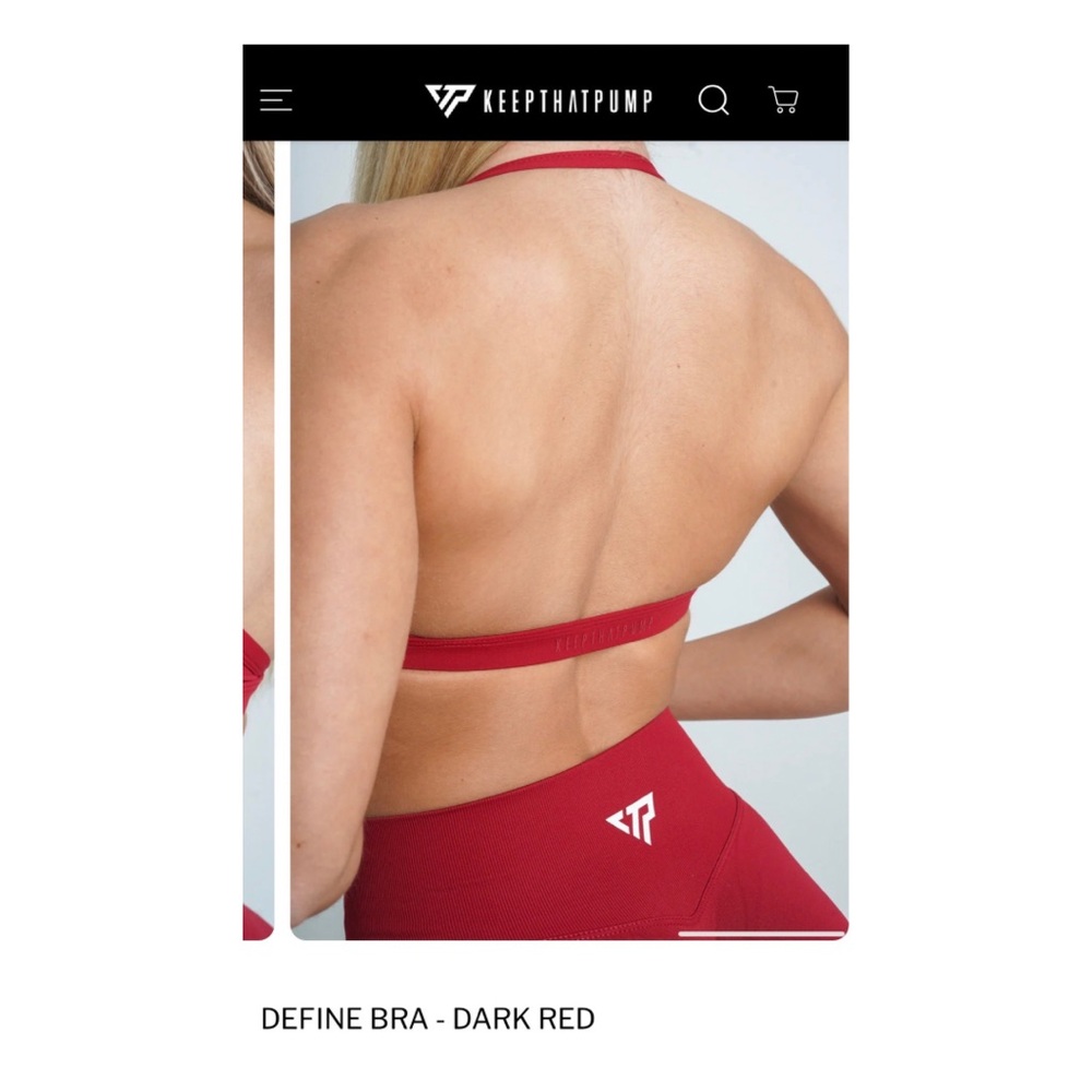 Keep That Pump (KTP) Define Sports Bra - Dark Red. Size Medium. NWT - Picture 3 of 7
